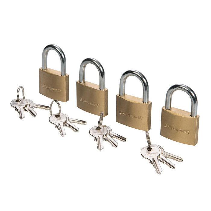 Brass Padlock Keyed Alike 4pk - 40mm