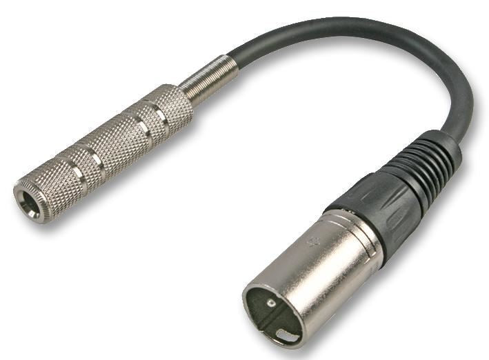 2 Pin XLR Plug to 6.35mm (1/4") Mono Jack Socket Adaptor Lead