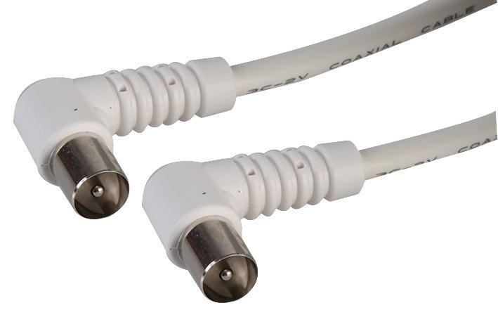 PRO SIGNAL TV Aerial Lead, 90 Degree Coax Plug to 90 Degree Coax Plug