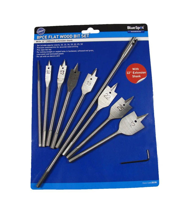 10 Pce Flat Bit Set (6-32mm)