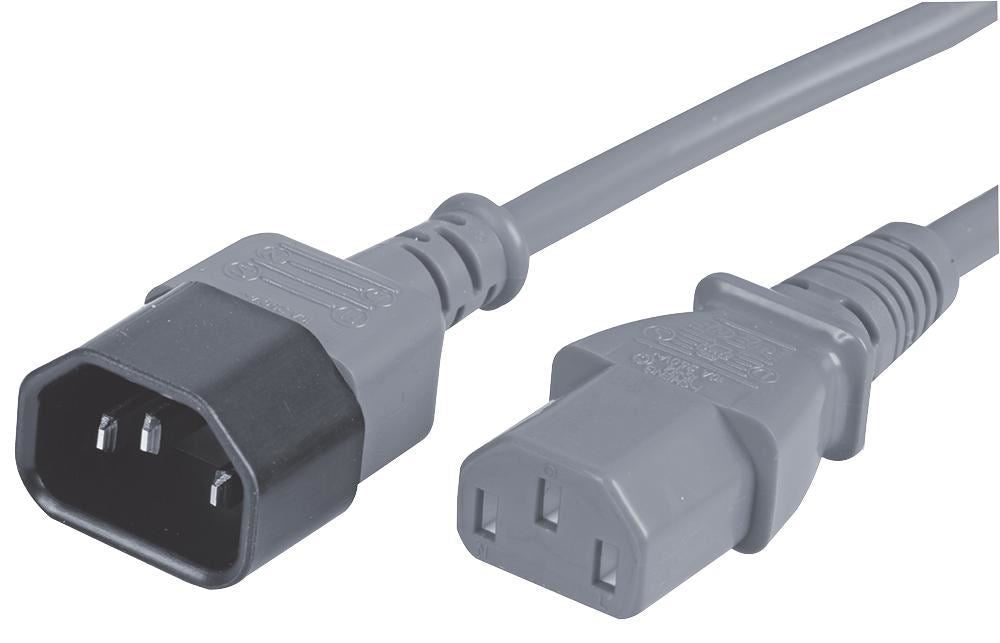 IEC Male C14 to Female C13 Extension Lead, 10A, 250V