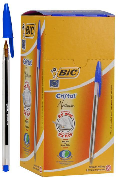 Medium Tip Cristal Ballpoint Pens - Pack of 50