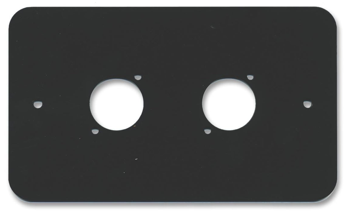 2-Gang Dual XLR / Speakon / RJ45 Wall Plate Black