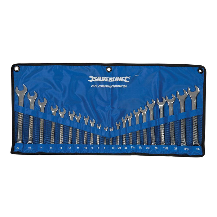 Combination Spanner Set 22pce - 6 - 22mm & 1/4 - 7/8"