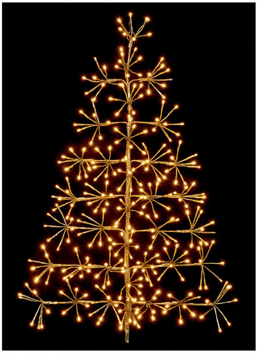 Raraion - 90cm Gold Starburst Tree with Warm White LEDs