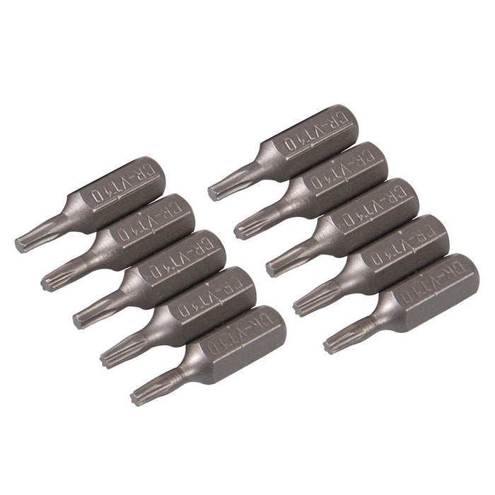 T10 Cr-V Screwdriver Bits 10pk - T10