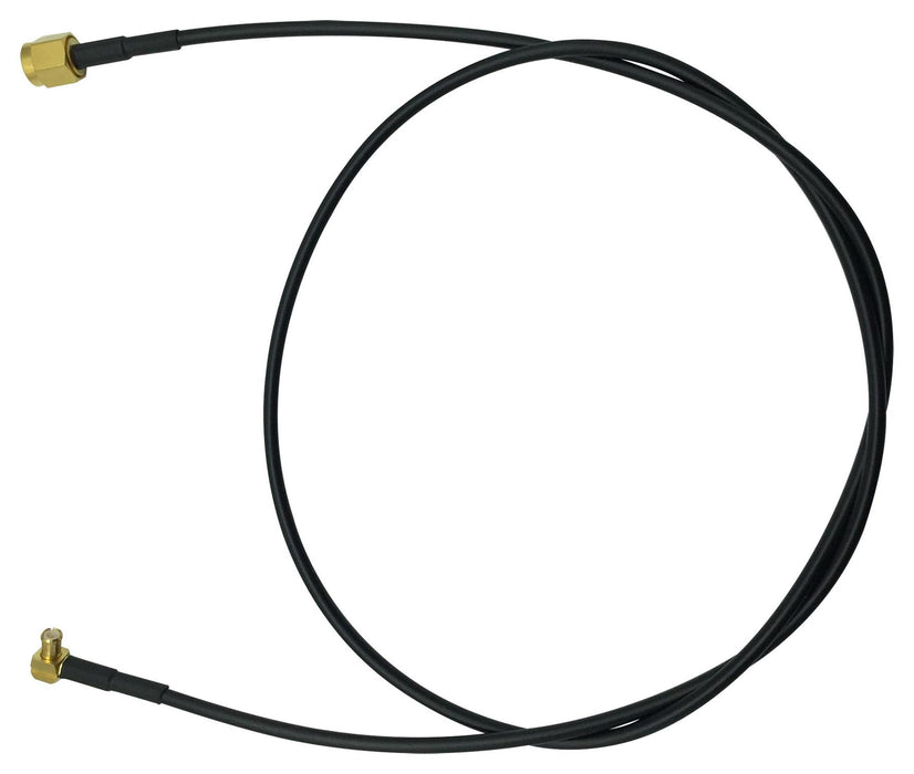 RF Cable Assembly, SMA Plug to 90° MCX Plug, LMR-100, 50ohm, 650mm
