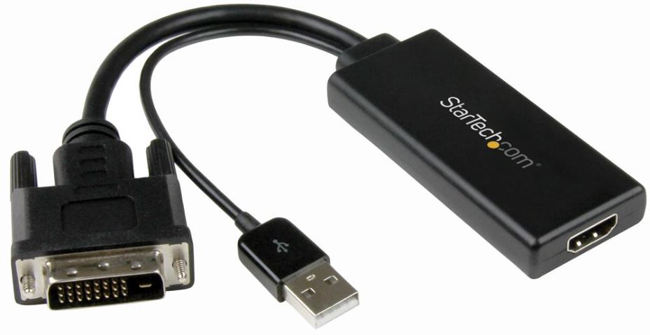 DVI to HDMI Video Adaptor with USB Power and Audio - 1080p