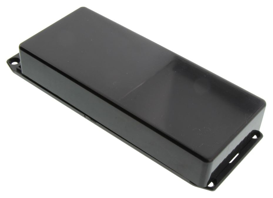 IP54 Black Flame Retardant ABS Enclosure with Flanged Lid - 165x71x25mm