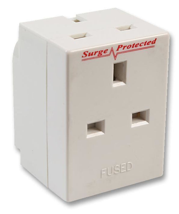 3 Way Surge Protected Plug Adaptor, 13A Fused