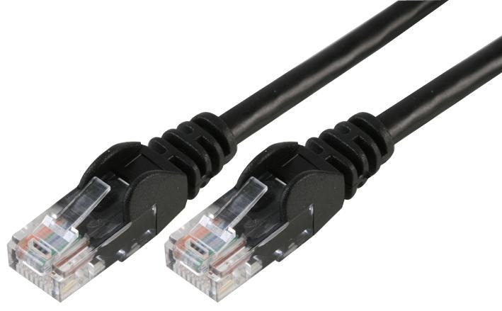 20m Black Cat5e Snagless UTP Ethernet Patch Lead