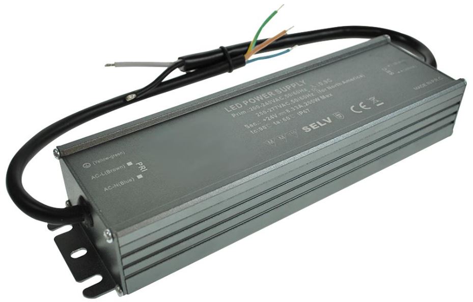 IP67 Waterproof Constant Voltage LED Driver, 200W 24V 8.33A — StampyTools