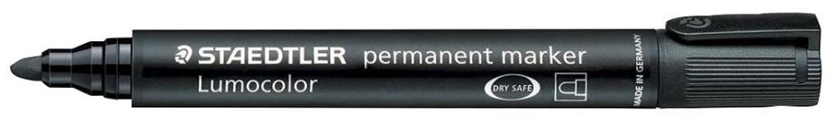 Bullet Tip Lumocolor Permanent Marker Pens - Pack of 10 (Black)