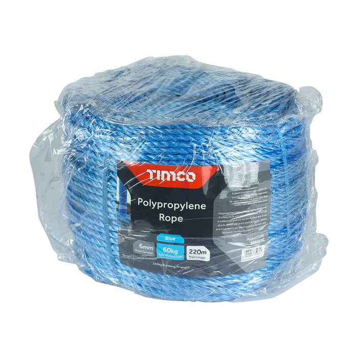 General Purpose Blue Poly Rope in Long Coil for Towing Cable Draw Each