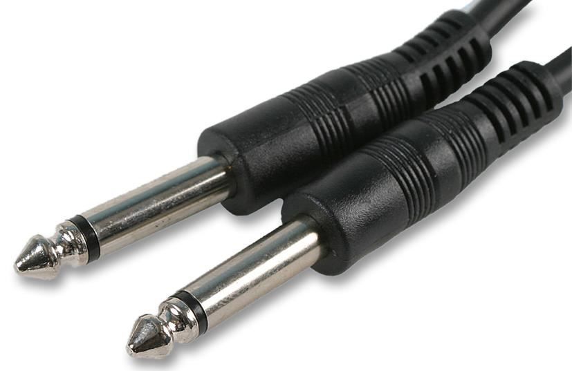 6.35mm (1/4") Mono Jack to Jack Plug Lead - Black