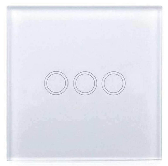 Touch Light Switch, 3 Gang, Smart WiFi, No Neutral Needed