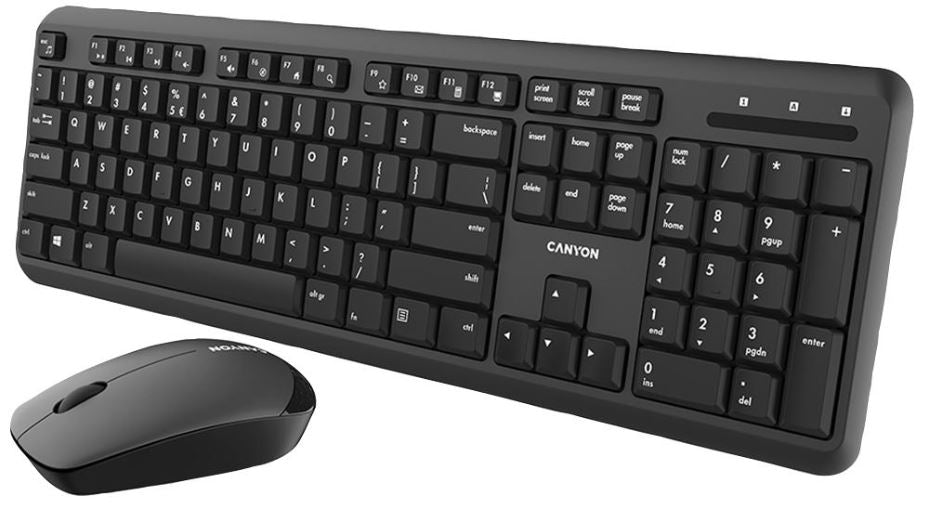 Wireless Keyboard & Mouse Deskset, Black