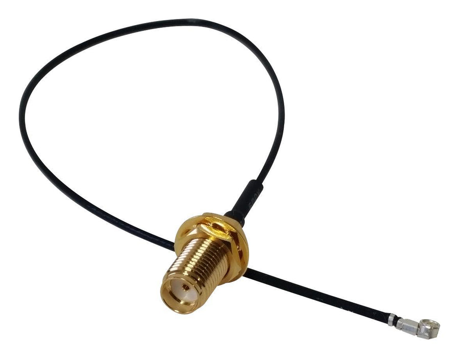 RF Cable Assembly 90° U.FL Plug to SMA Bulkhead Jack 50ohm, 150 mm