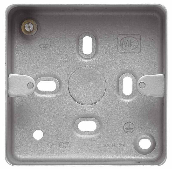 MK - 1-Gang Steel Surface Back Box with 20mm Knockouts