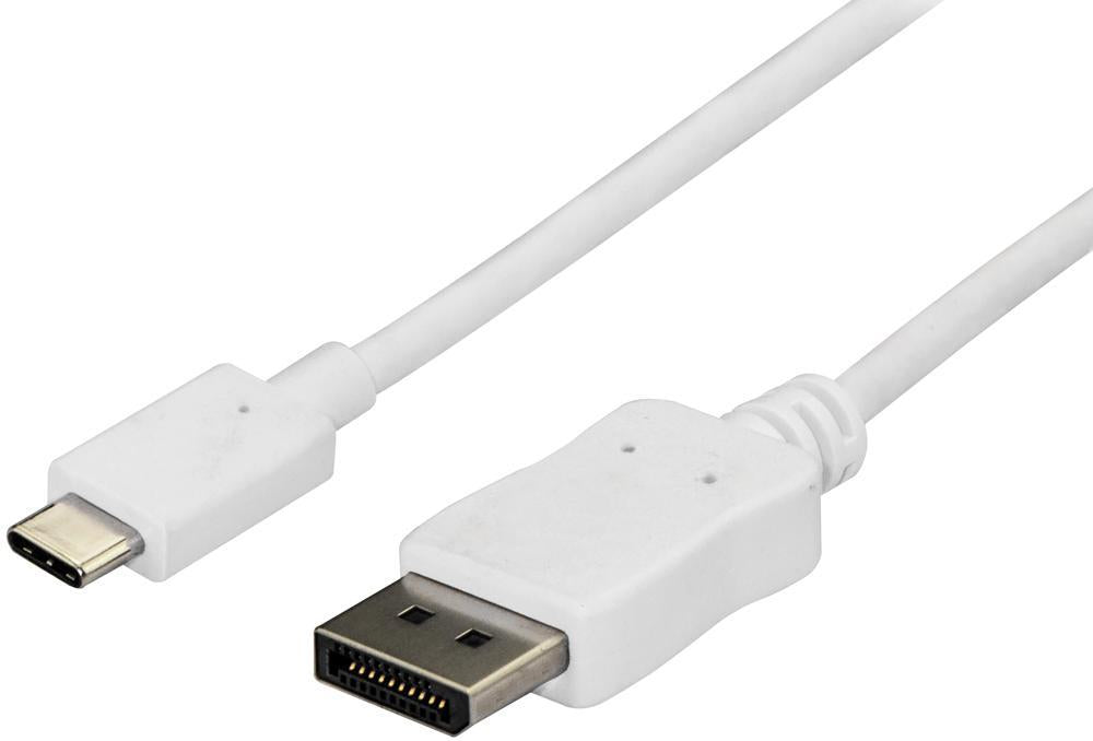 USB-C Male to DisplayPort Male Adaptor Lead, White