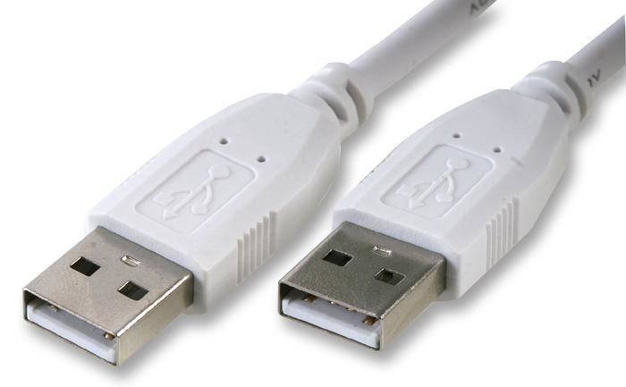 2m White A Plug to A Plug USB 2.0 Cable