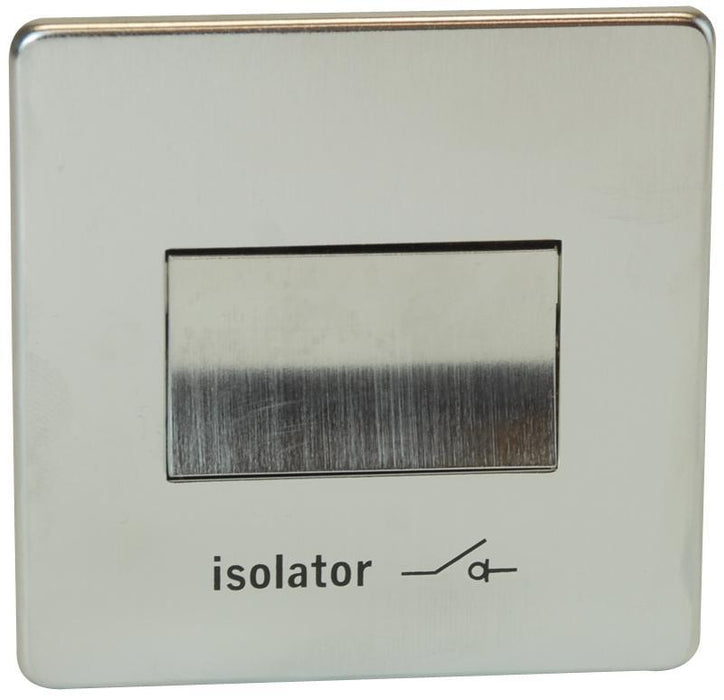 Satin Chrome Fan Isolator Switch, Flat Plate