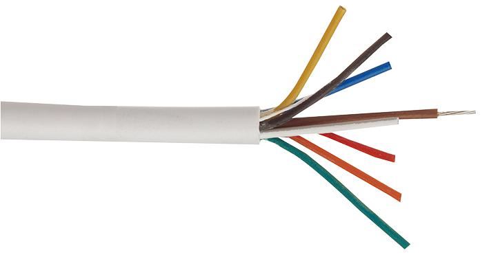 8 Core Unscreened Alarm Cable LSF White 4.30mm Dia. 100m Reel