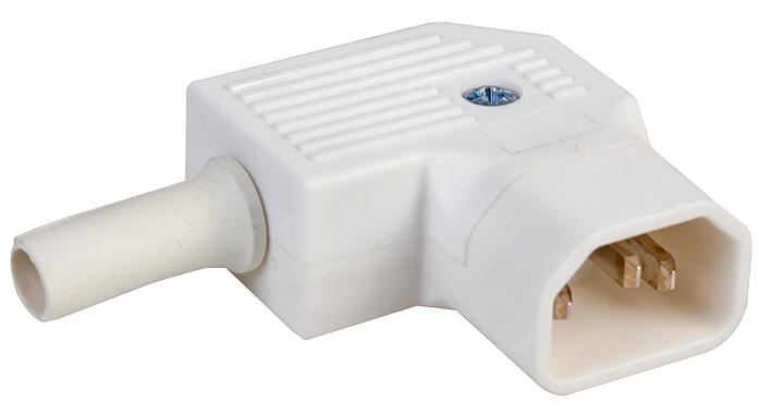 Rewireable C14 IEC Plug Connector - White