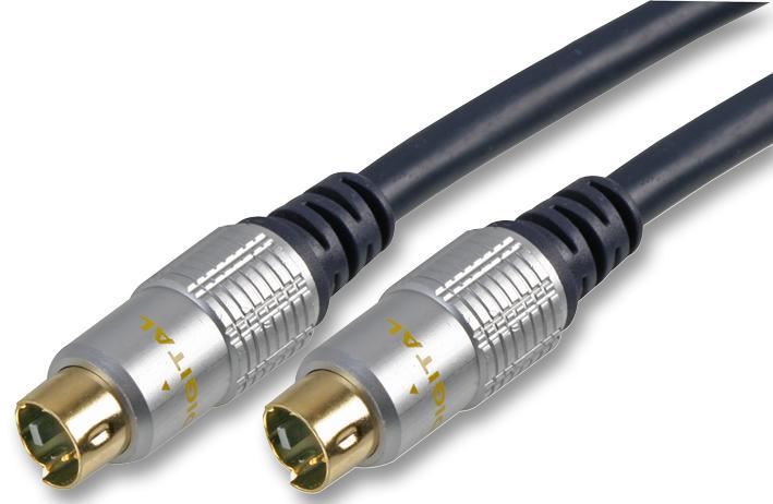 4 Pin Mini-DIN (S-VHS) Male to Male Lead - Black