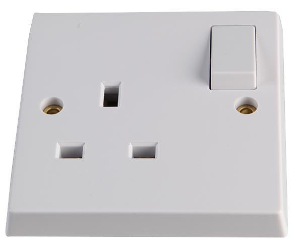 13A 1 Gang DP Switched Socket, White