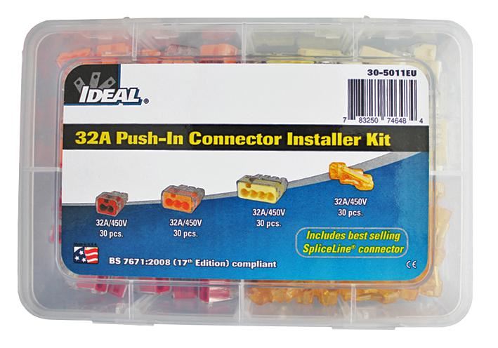 32A Push-In Wire Connector Installer Kit, 30x Model 32, 30x Model 33, 30x Model 34, 30x SpliceLine®