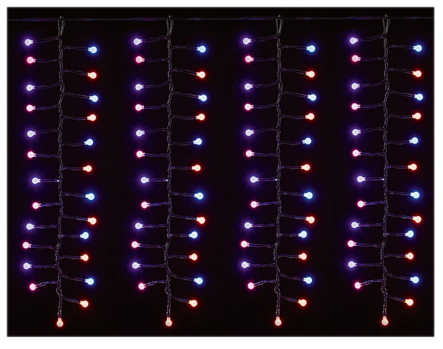 425 LED Multi Action Frosted Cluster Curtain Christmas Lights with Timer