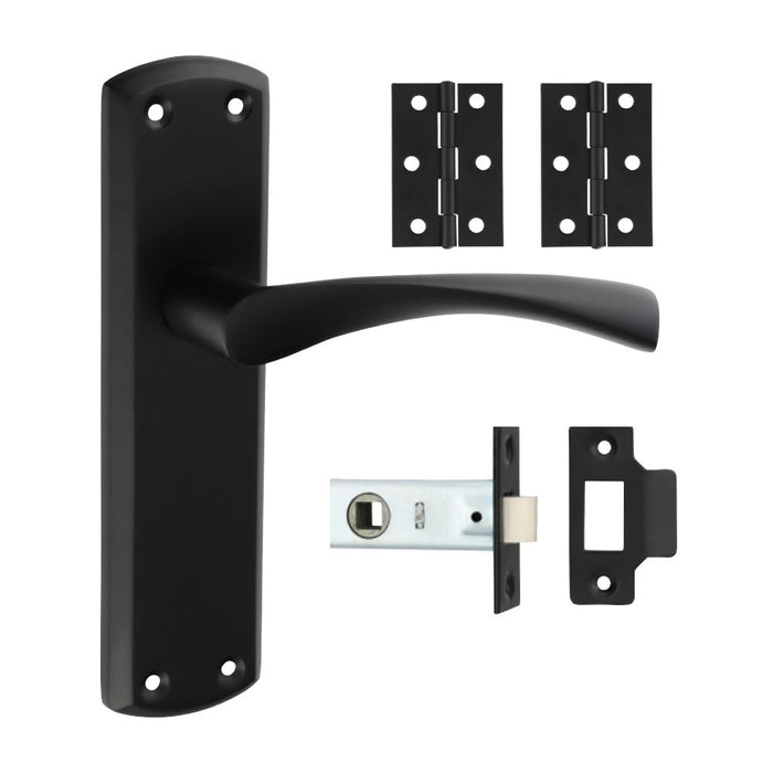 Zeta Latch Door Pack - Matt Black (Size Mixed - 1 Each)