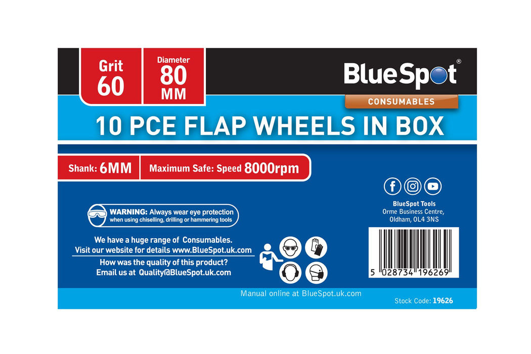80mm Flap Wheels In Box - 10 Piece