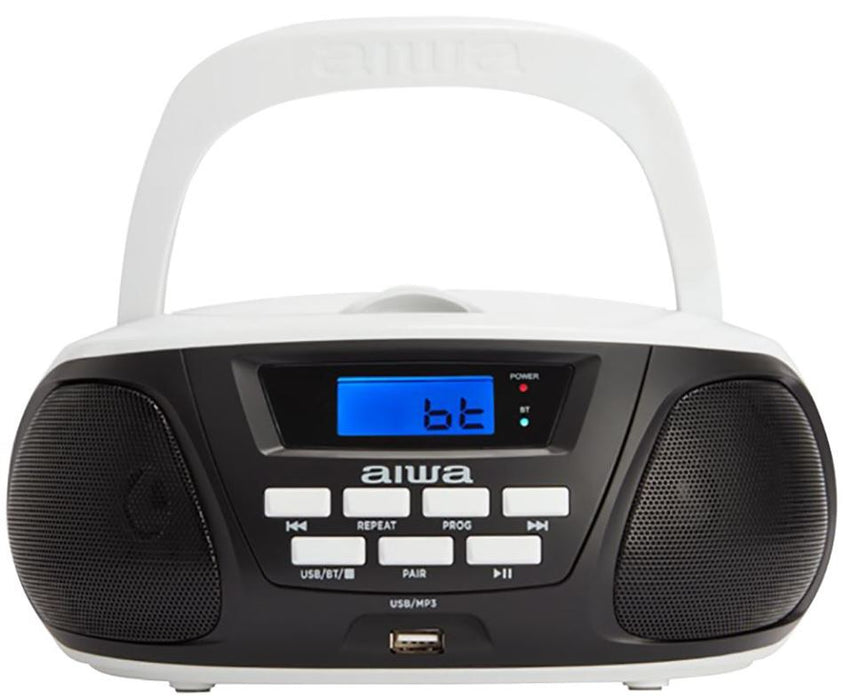 5W Portable Stereo Boombox CD/USB/AUX/FM/BT