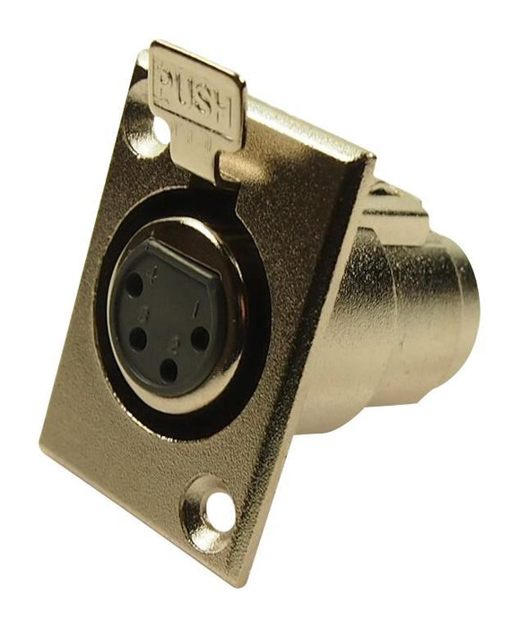 XLR Panel Mount Metal Socket with Lock Latch & Solder Bucket Termination