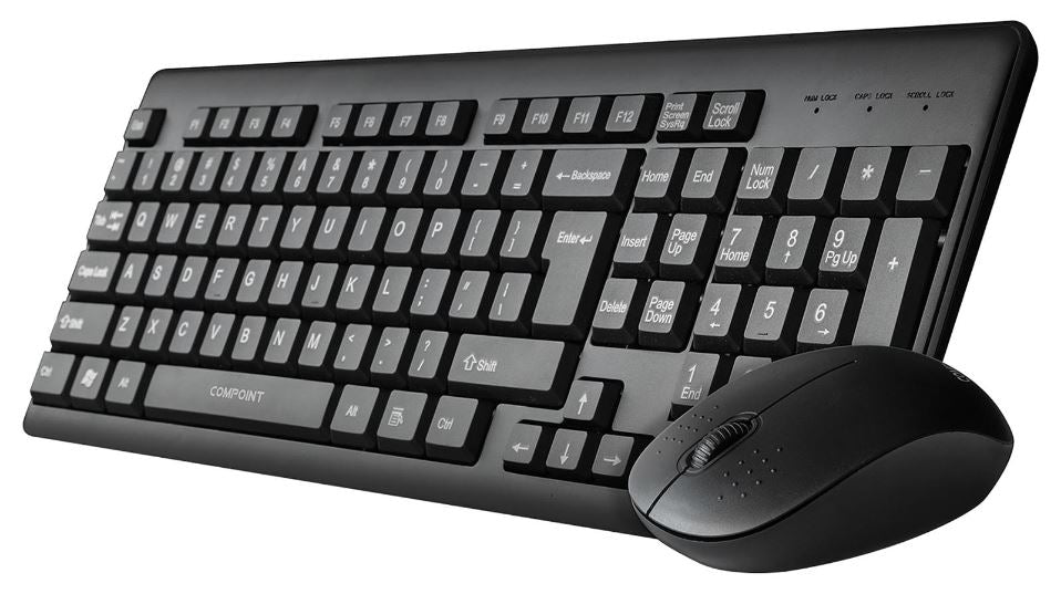 Wireless Keyboard & Mouse Deskset, Black