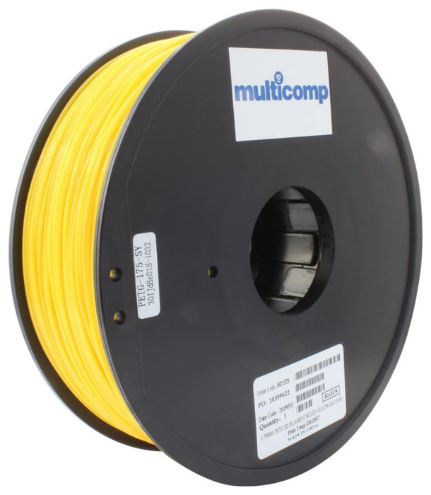 1.75mm Yellow PETG Filament for 3D Printer, 1kg