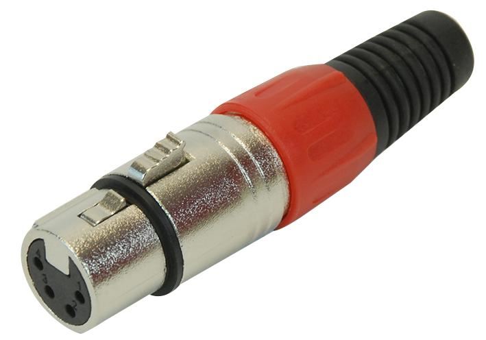 XLR Socket with Red Coloured Strain Relief