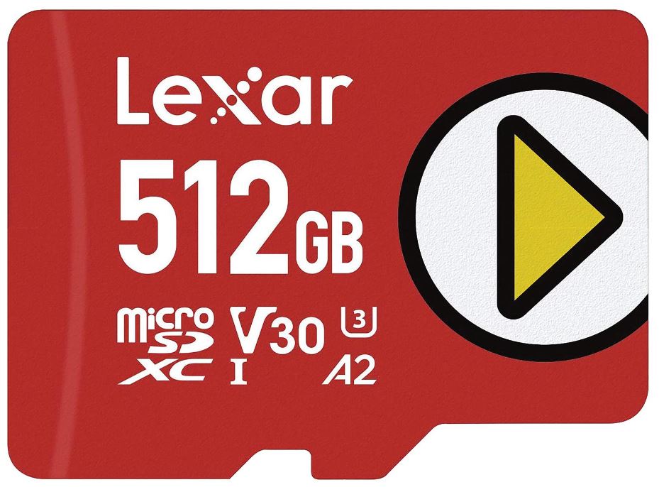 512GB Play MicroSDXC Card, Class 10 UHS-I U3 150MB/s