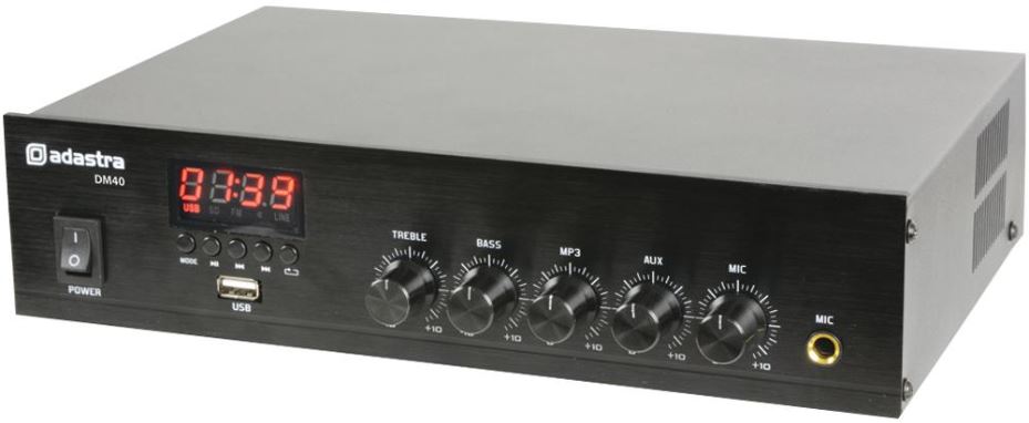 40W Mixer Amp 100V/4-16R with USB/FM/BT