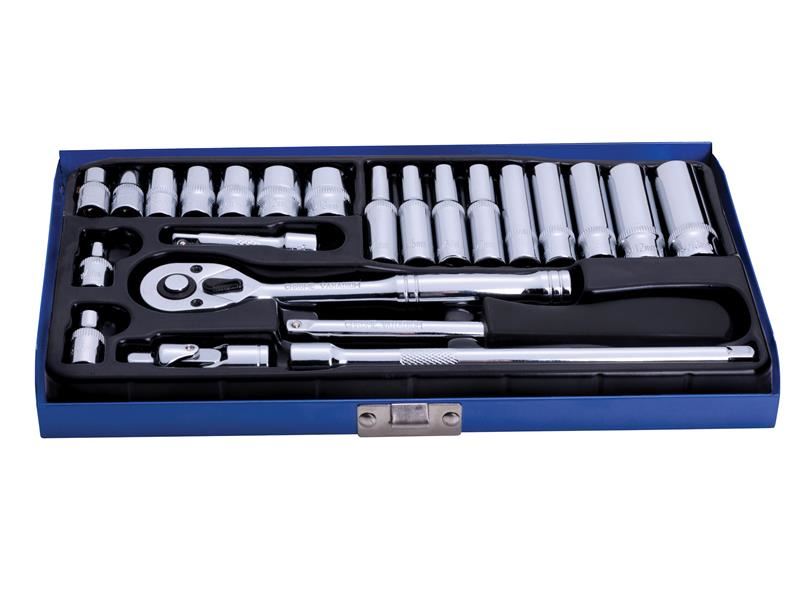 1/4in Metric Socket Set, 24 Piece