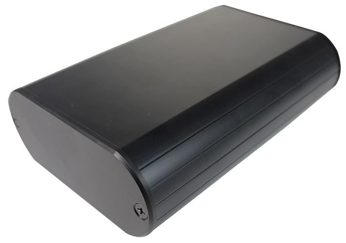 85 Series Black Round Aluminium Enclosure - 140x95x40mm