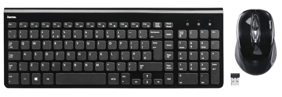 Trento Wireless Keyboard & Mouse Deskset, Black