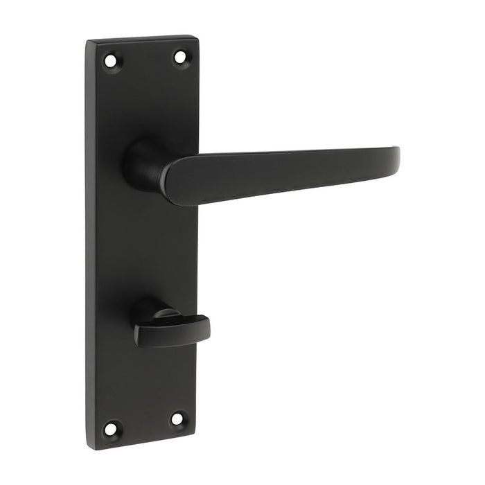 Victorian Straight Bathroom Handles - Matt Black (Size 152 x 43 - 2 Pieces)