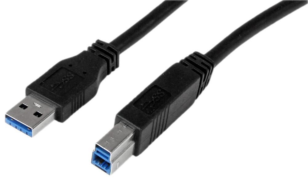 USB 3.0 A Plug to B Plug Lead Black