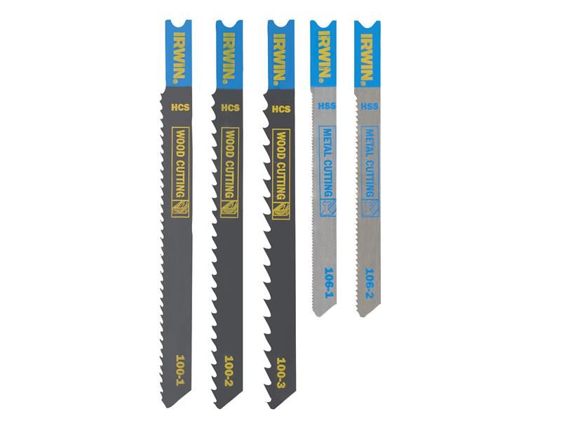 HCS/HSS U-Shank Jigsaw Blade Set, 5 Piece