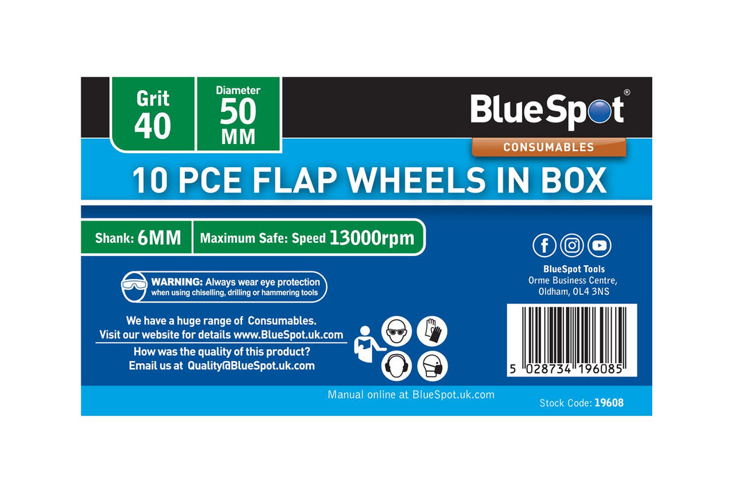 50mm Flap Wheels In Box - 10 Piece