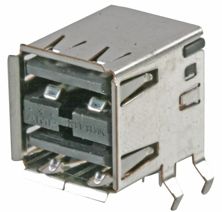 Receptacle, USB Right Angle Stacked Type A