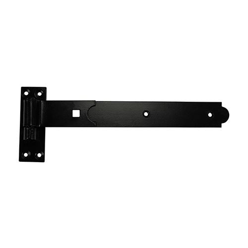 Pair of Straight Band & Hook Hinges On Plates Black. Door Gate Garage